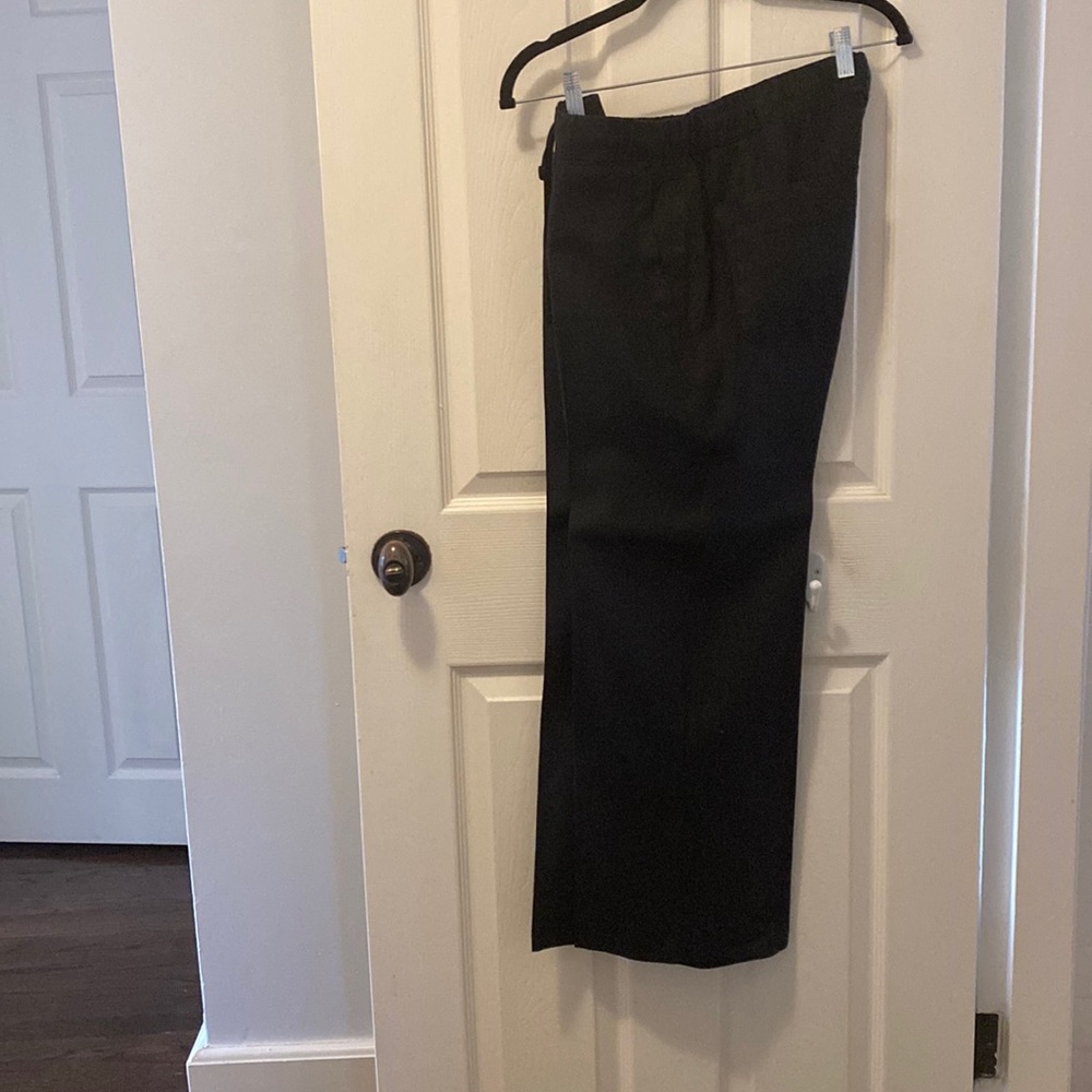 James Perse Black Linen Wide Leg Pants size 2 Medium EUC